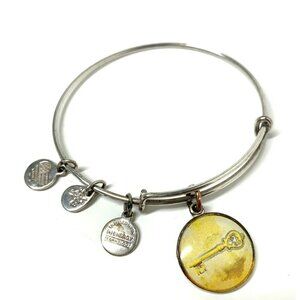 Alex and Ani Skeleton Key Charm Bracelet Silver Finish - Expands 2"- 3.5"